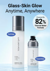 Jung Saem Mool Essential Mool Micro Fitting Mist yields a luminous, glassy finish.