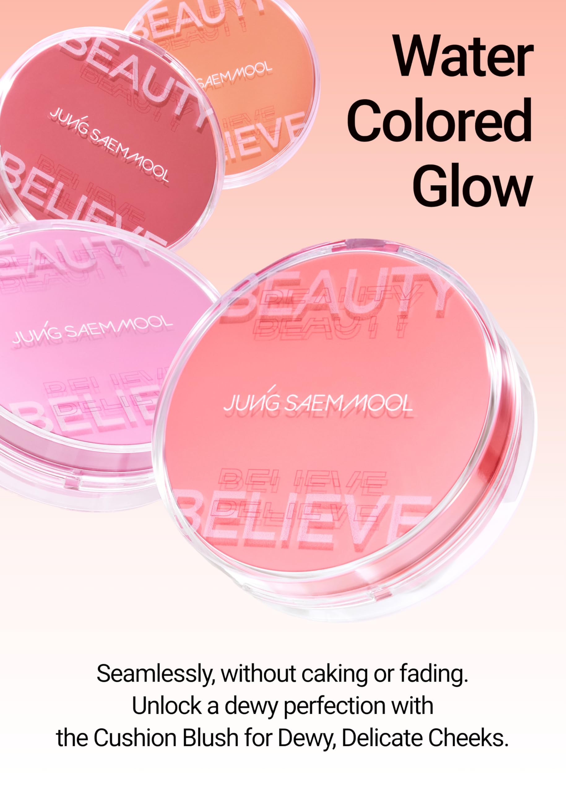 JUNG SAEM MOOL cushion blush Rare Rose glow finish on skin