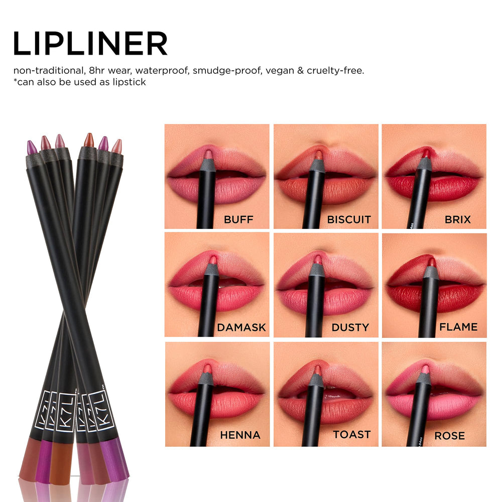 K7L Pink Lip Crayon outline demonstrates precise lip definition for clean edges