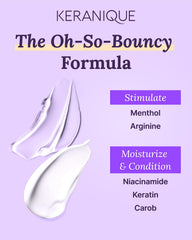 Keranique Volume Conditioner label close-up showing nourishing formula