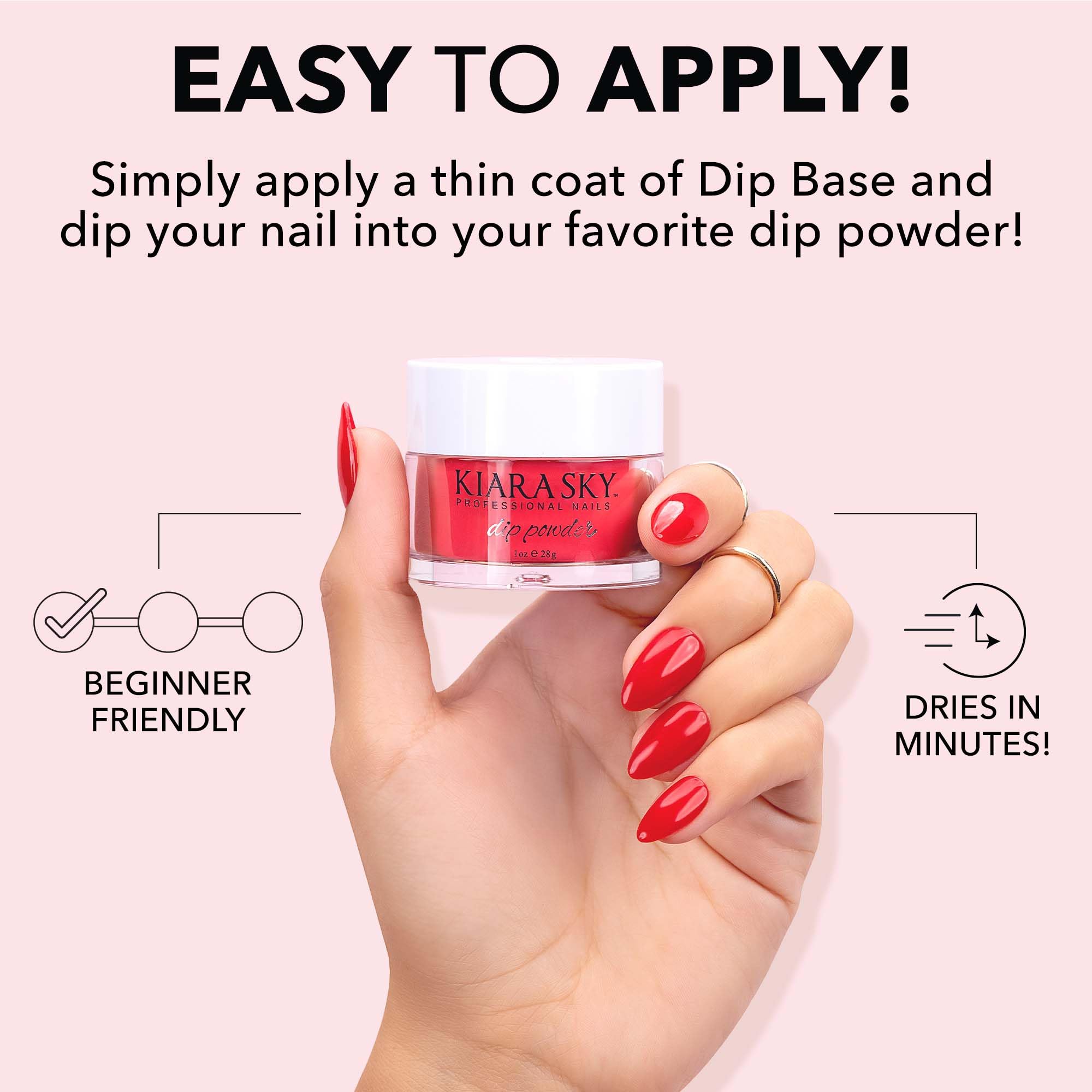 Kiara Sky Dip Powder Danger texture-closeup captures fine particles and velvety finish
