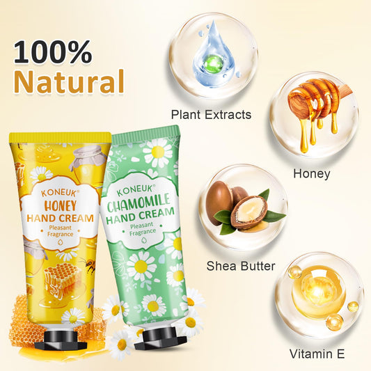 KONEUK hand cream set featuring coconut-avocado for nourished hands.