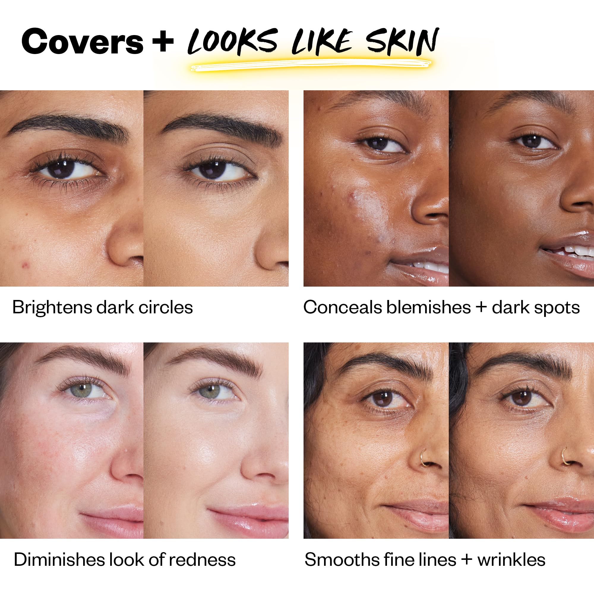 Kosas Mini Revealer Concealer ingredients highlight with botanicals and peptides.