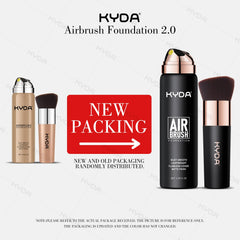 KYDA AirBrush Foundation Spray application demonstrates seamless mist for quick coverage.