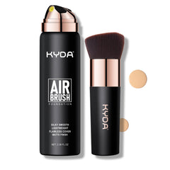 KYDA AirBrush Foundation Spray bottle shows breathable, even coverage.