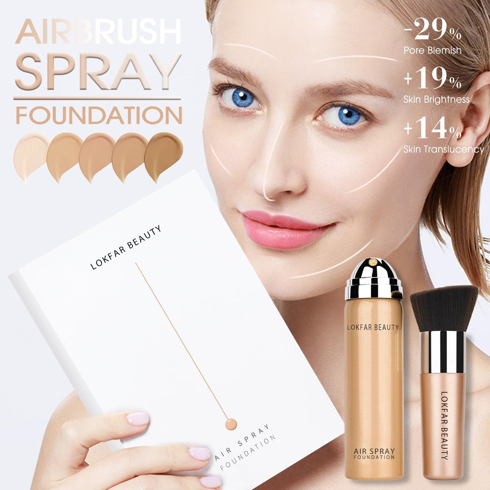 LOKFAR AirBrush Foundation Brush included enables precise blending.