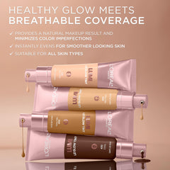 Luminous glow across cheekbone using Lumi Le Glow Tint for subtle highlight.