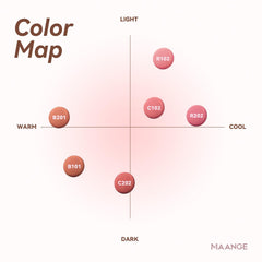MAANGE liquid blush applied to cheeks in use showing natural dewy finish and lasting color