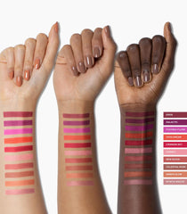 MAKE Galactic purple swatch being applied for subtle flush.