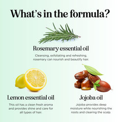 Natural oils montage beside bottle for balanced, nourished scalp