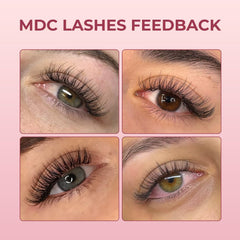 MDC LASHES Promade fans made with 100% PBT for soft, dark lashes