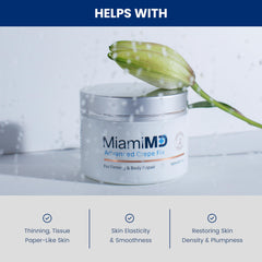 MiamiMD Advanced Crepe Fix body cream application on arm for overall tightening.