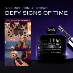 mimmua Volume Up Time Block Serum two-pack highlights value and ongoing use.