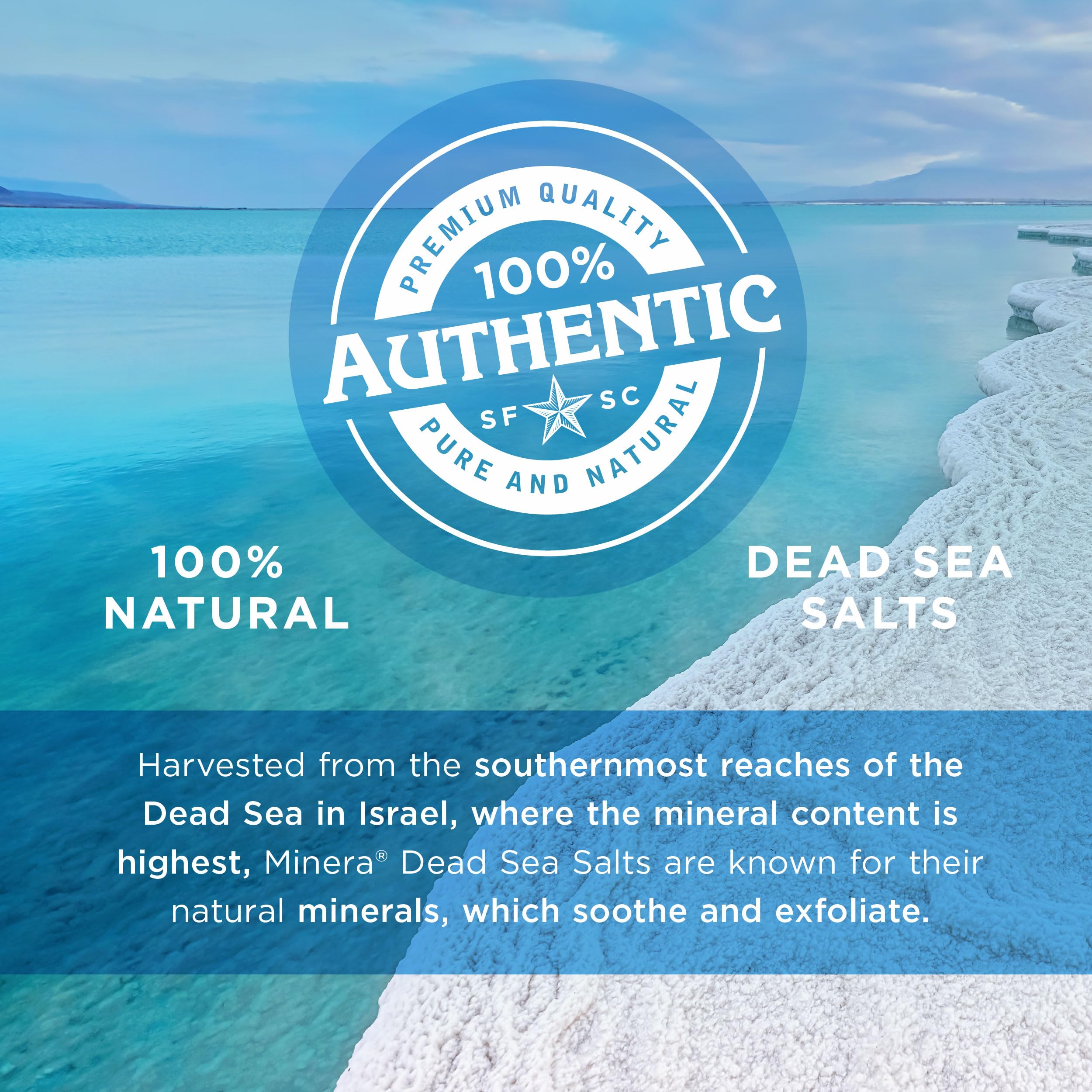 Dissolving Minera Dead Sea Salt in warm bath water for a soothing soak
