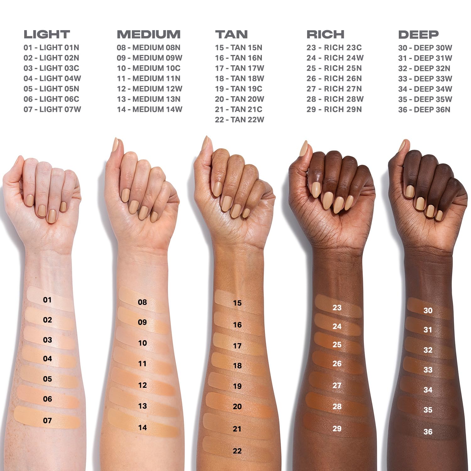 Rich 25N shade on Morphe Lightform packaging highlights warmth and radiance.