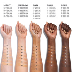 Foundation swirls on forearm illustrating long-wear texture