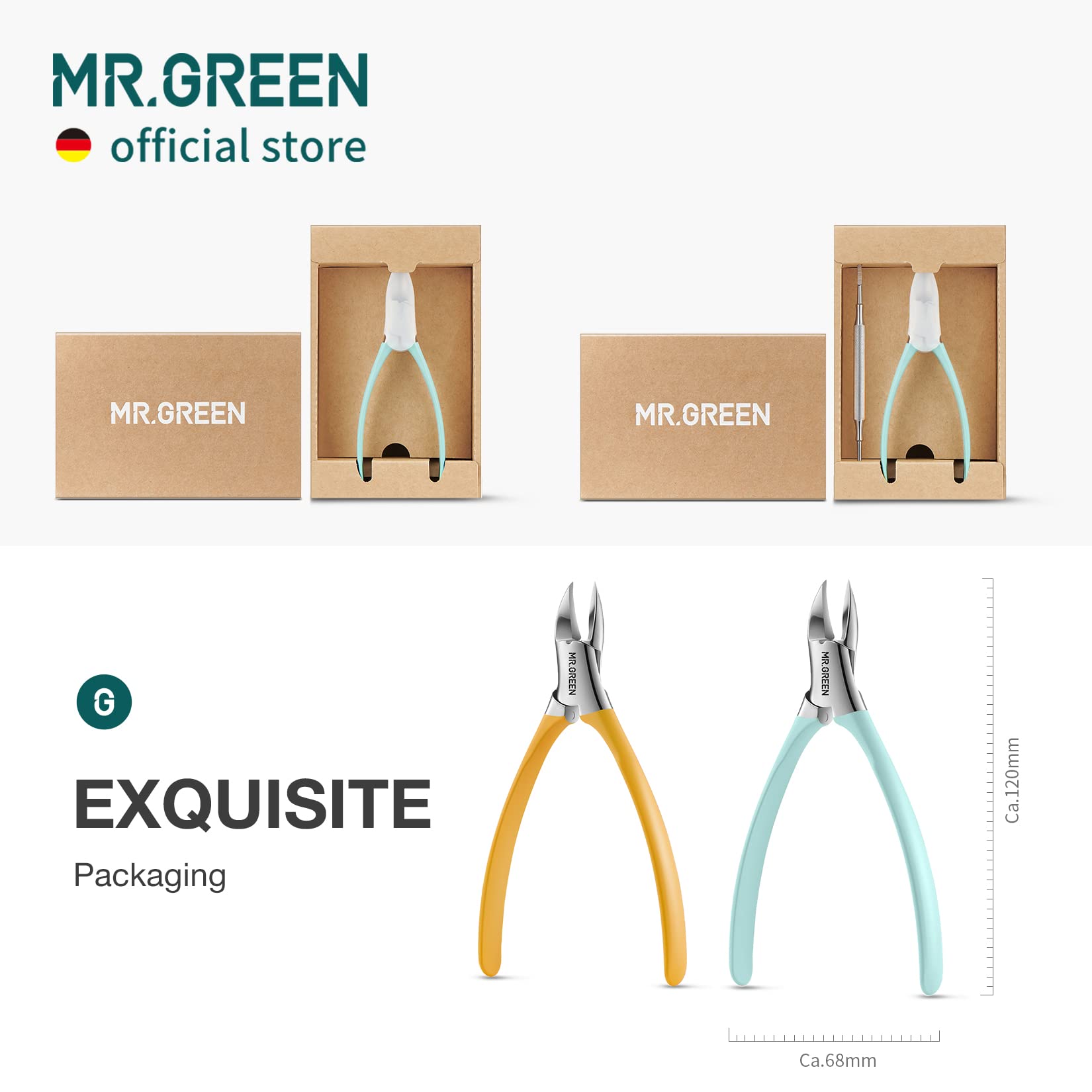 MR.GREEN packaging view highlights orange design and compact storage.