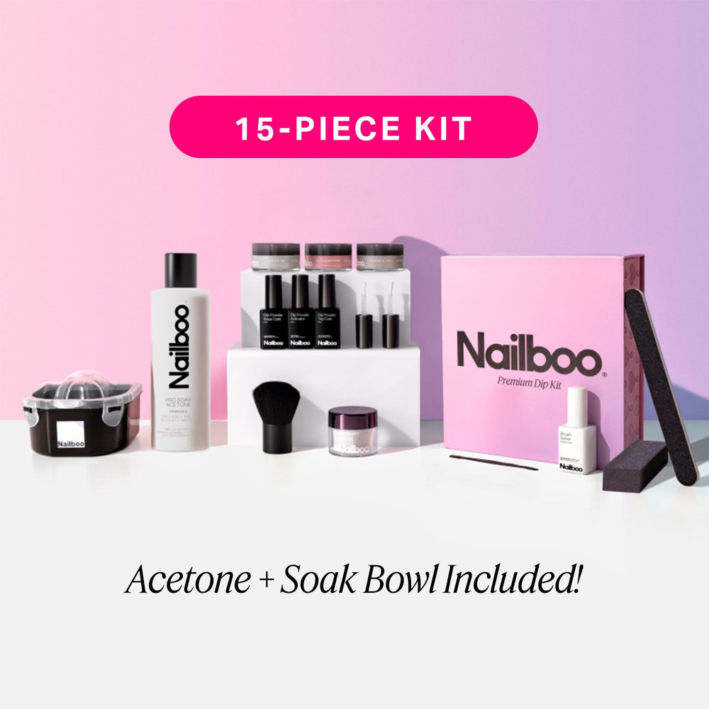 Nailboo Necessary Pink dip powder shows soft, vibrant nails.