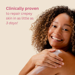Nakery Skin Toning Butter on arm emphasizes elasticity.