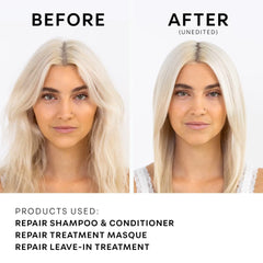 NatureLab TOKYO repair duo before-after showing improved texture