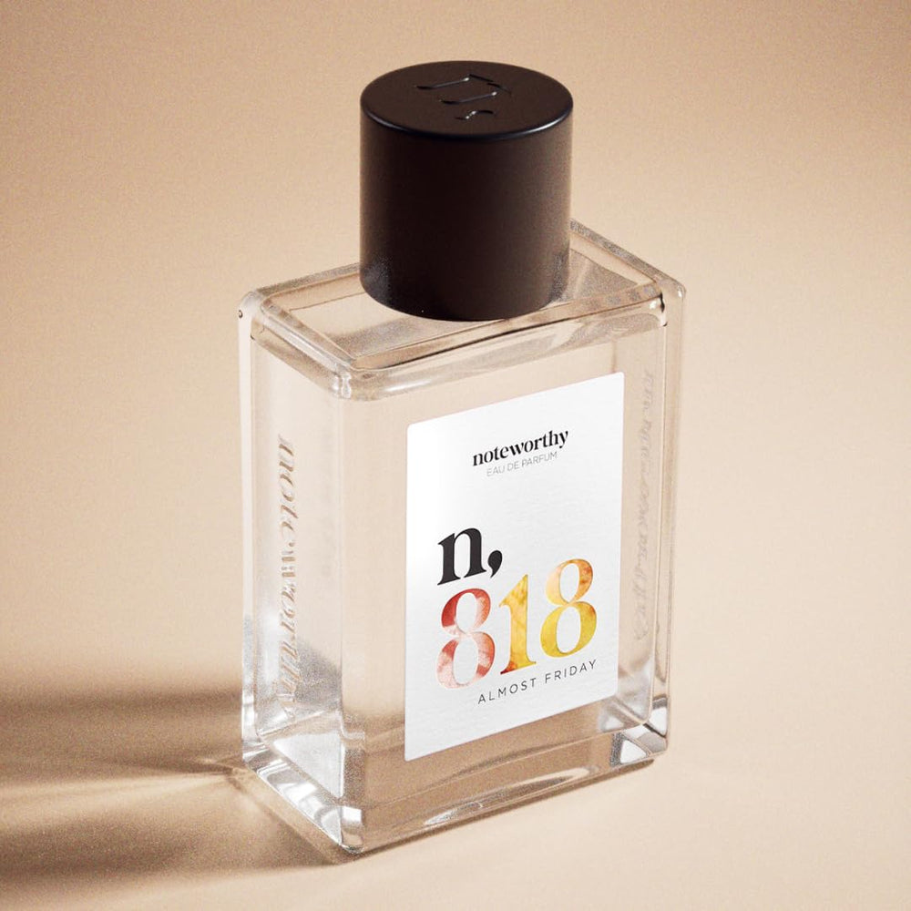 Noteworthy n,818 unboxed display invites touch and exploration of scent story.