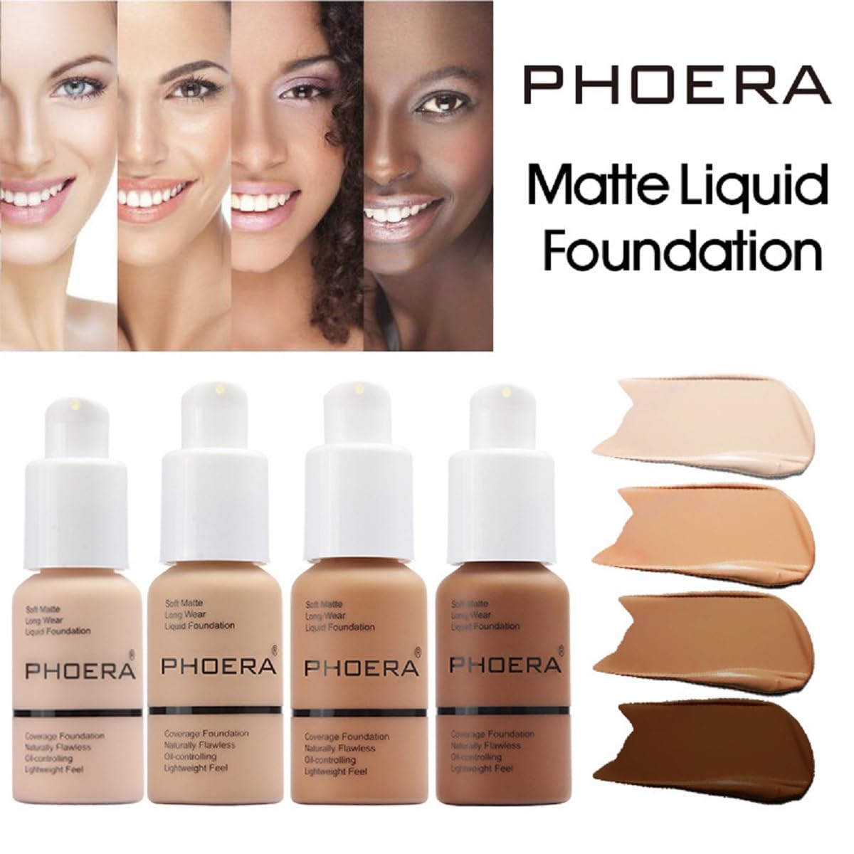 Nvyue Phoera foundation packaging box highlights branding and product details.