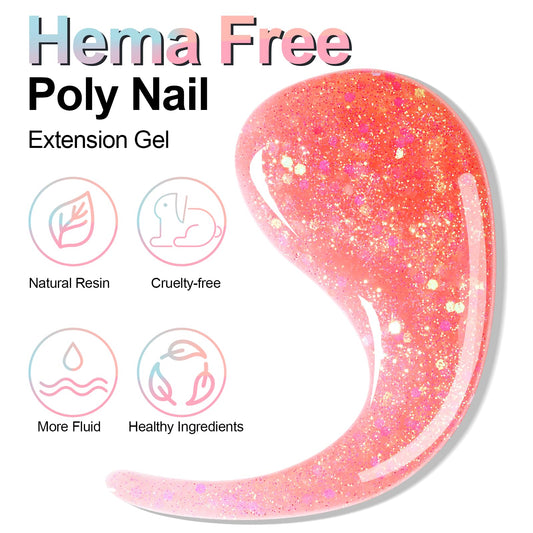 NXJ INFILILA hot pink glitter gel for chic nail art under UV/LED light