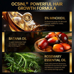 OCSINL minoxidil packaging showing a 3-pack for ongoing use.