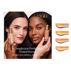 Ogee foundation on vanity with soft lighting for radiant look.