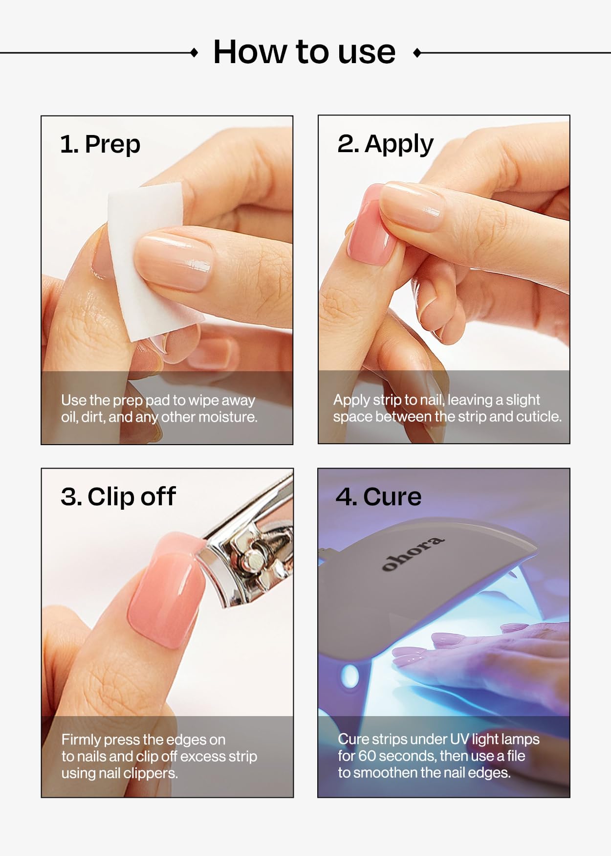 Ohora Nudist strips are beginner-friendly for at-home manicures.
