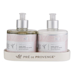 Pre de Provence Lily Valley soap texture image highlights nourishing glycerin and Vitamin E.