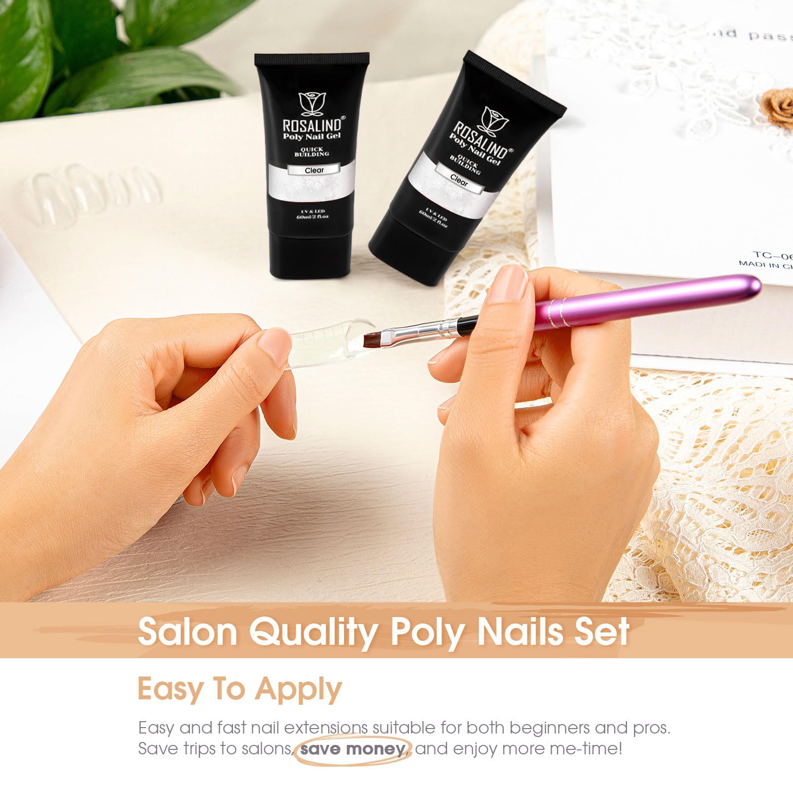 Rosalind nail builder shaping square or oval nails with neat edges
