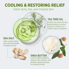 Roycederm Tea Tree Body Wash pour emphasizes easy distribution and refreshing finish.