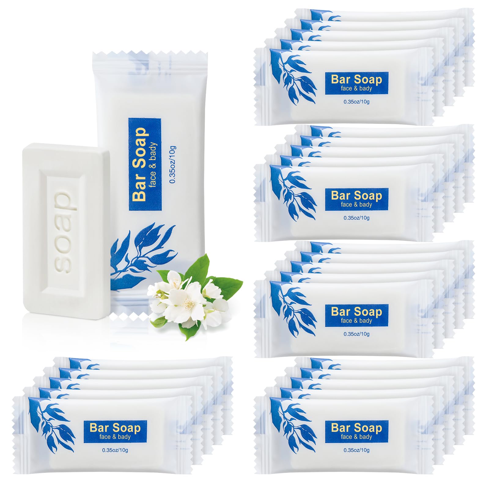 SLequipo mini soap bars 50-pack, individually wrapped for guest-ready hospitality