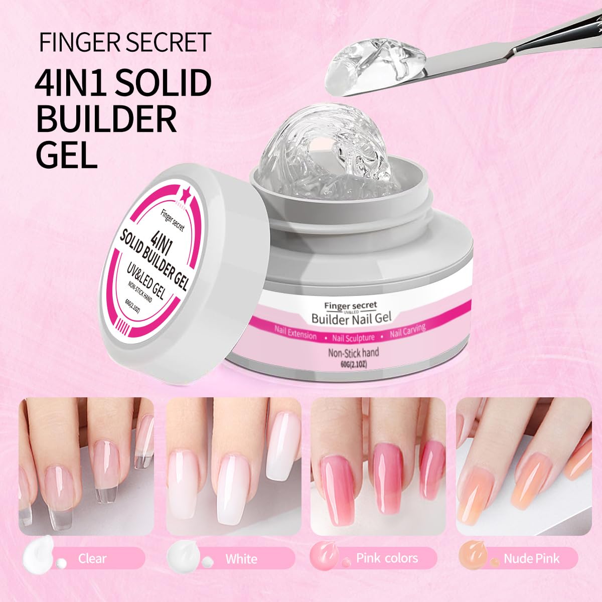 SMSMYXF nails clear hard gel provides natural clear finish for seamless enhancements