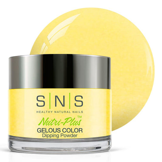 SNS Nail Dip Powder Chyellow Lessons bottle with creamy yellow-cream color for at-home manicures.