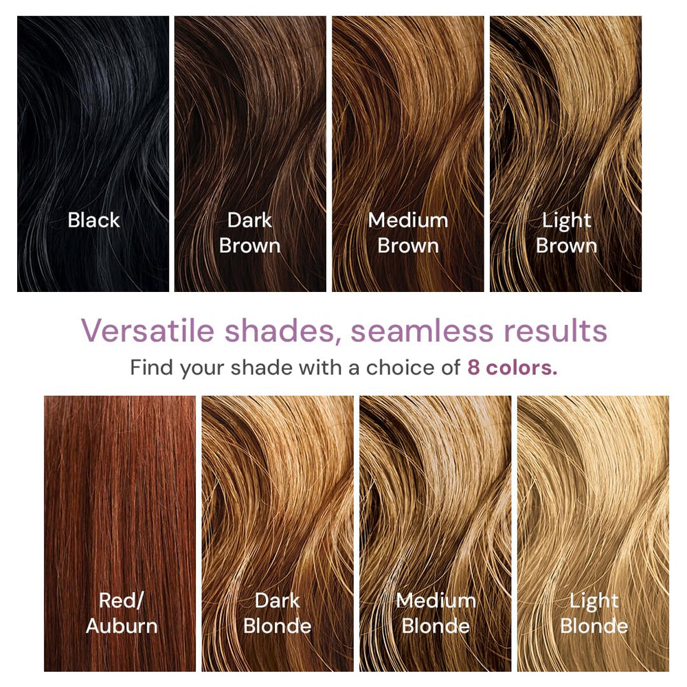 STYLE EDIT long-lasting root cover washes out with shampoo for easy removal.