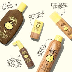 Sun Bum SPF 50 face sunscreen label highlights broad UVA/UVB coverage