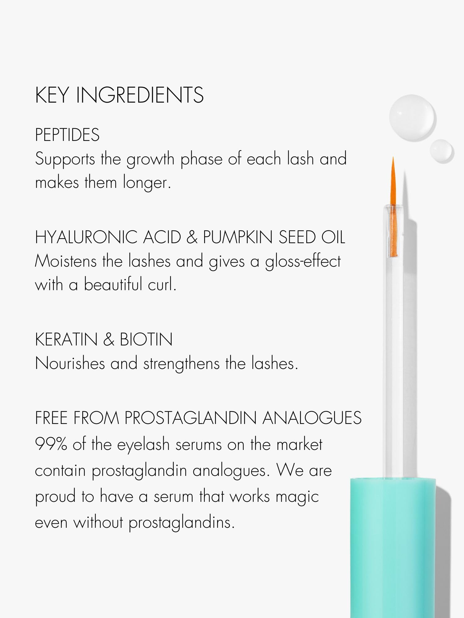 Serum drying time shown as quick, under two minutes.