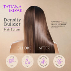 Tatiana Irizar Density Builder USA-made label emphasizing clean formula.