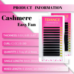 TDANCE 12-row lash tray shows organized lash system