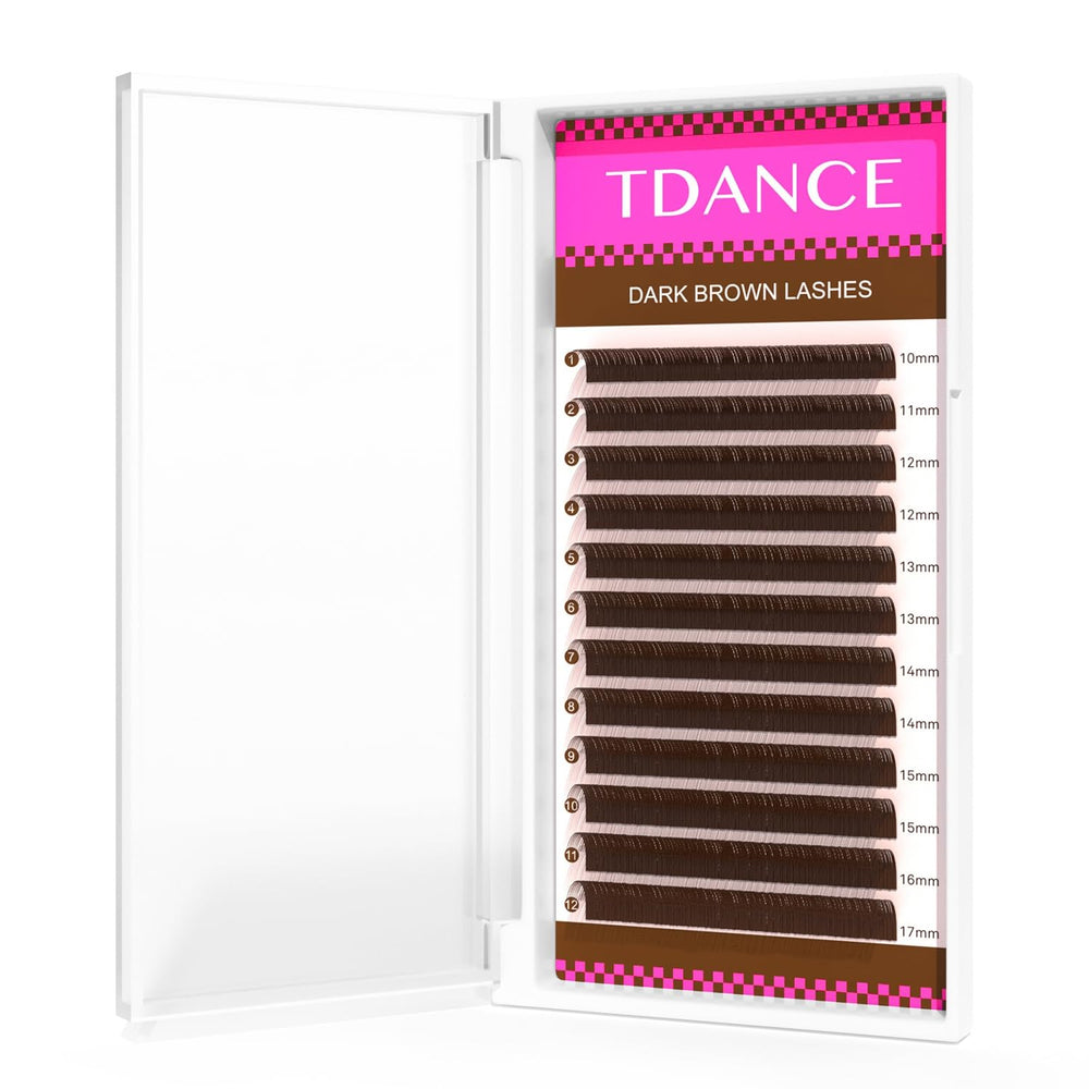 TDANCE dark brown lash extensions blend naturally for a soft look