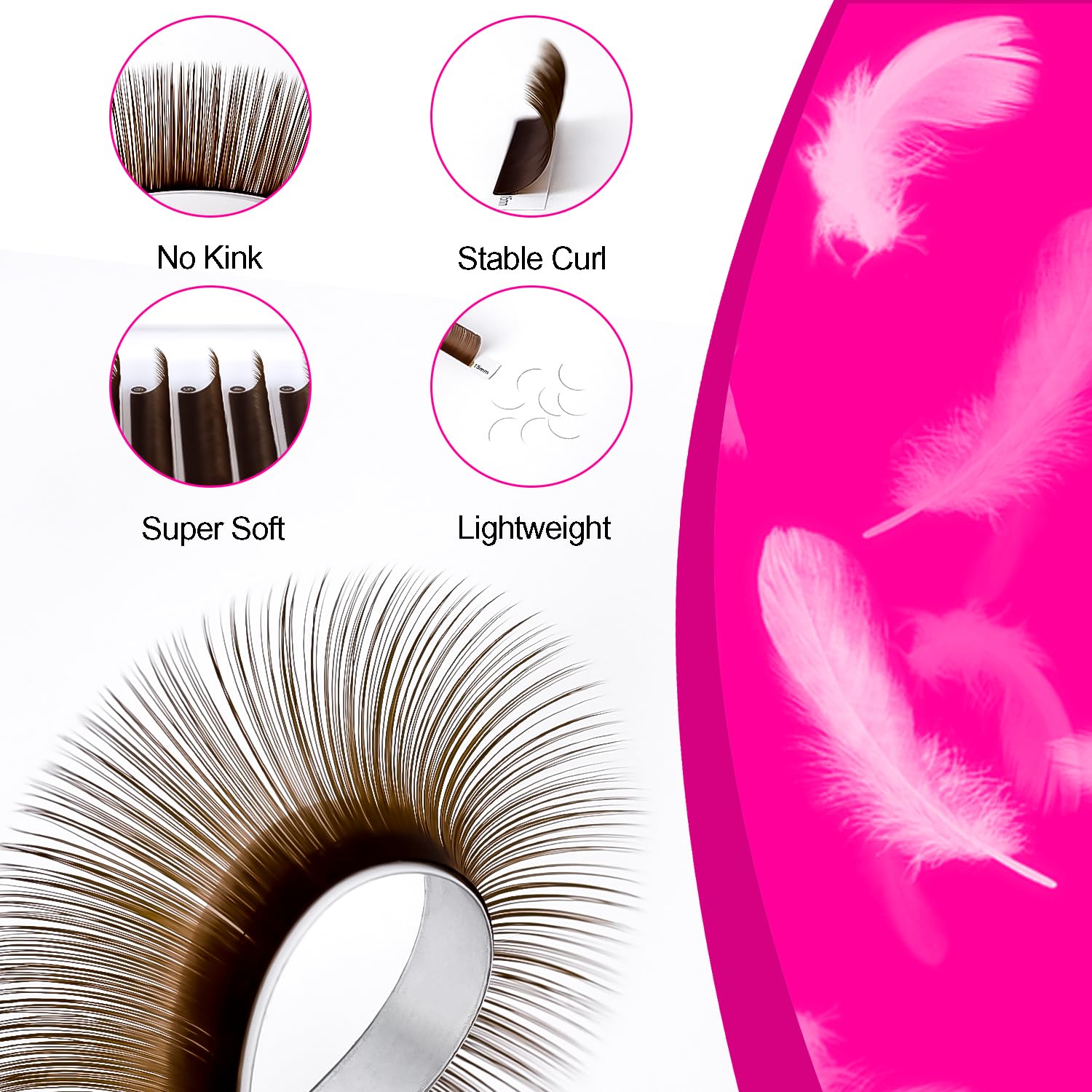TDANCE dark brown lash extensions 0.05mm for balanced density and comfort.