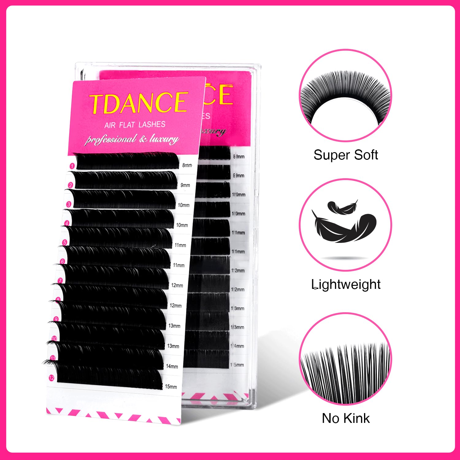 TDANCE matte black flat lashes deliver a soft, glamorous finish.