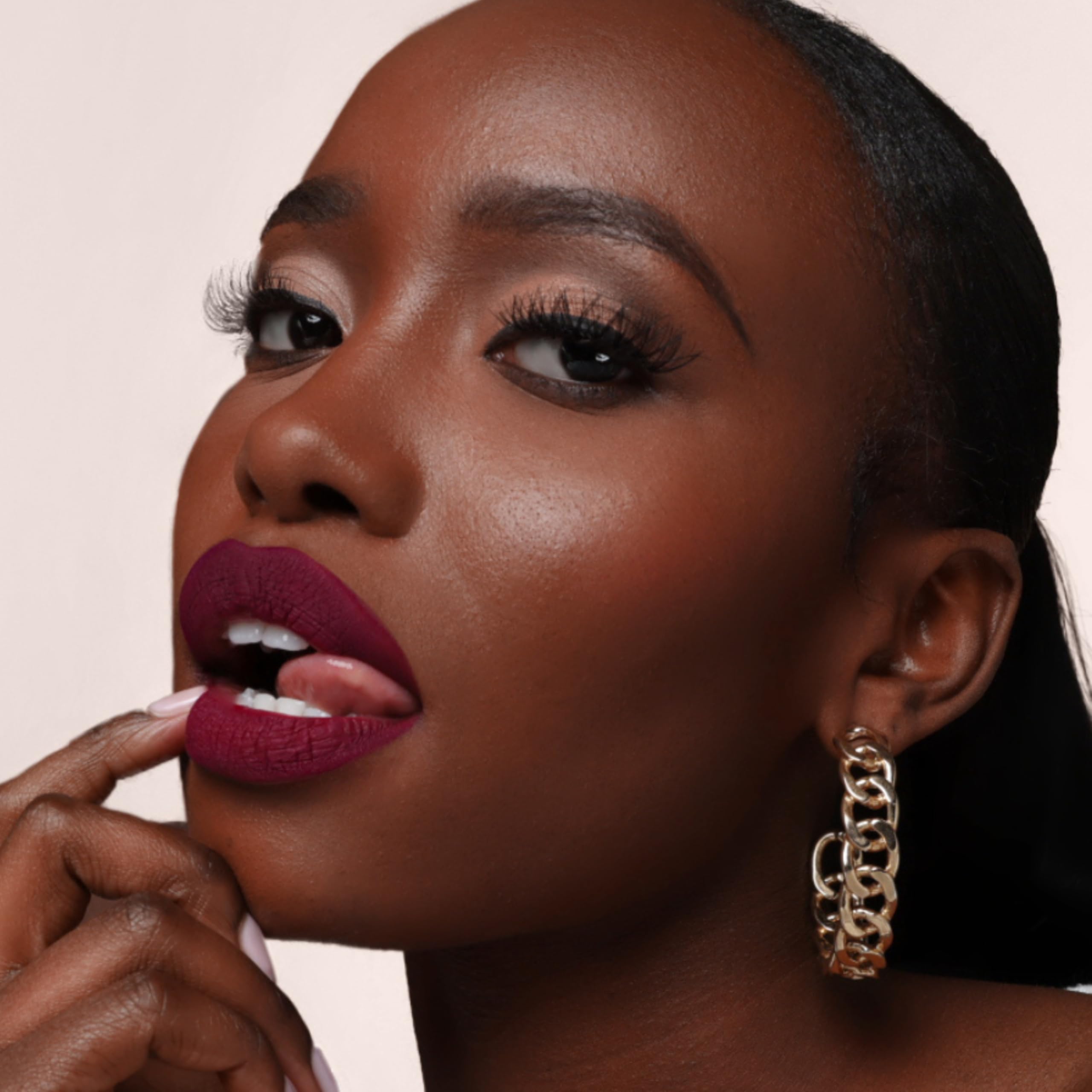 The Lip Bar matte texture closeup shows silky glide before drying.