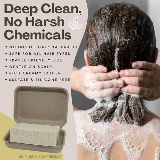 The Yellow Bird solid bar shampoo rosemary-note for invigorating scalp care.