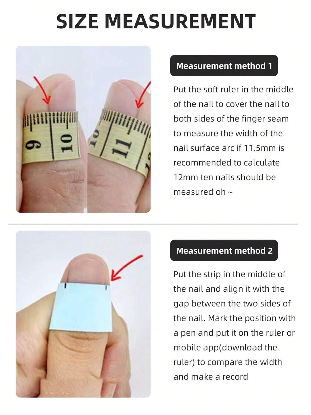 Tmani long nails on a finger ready for styling