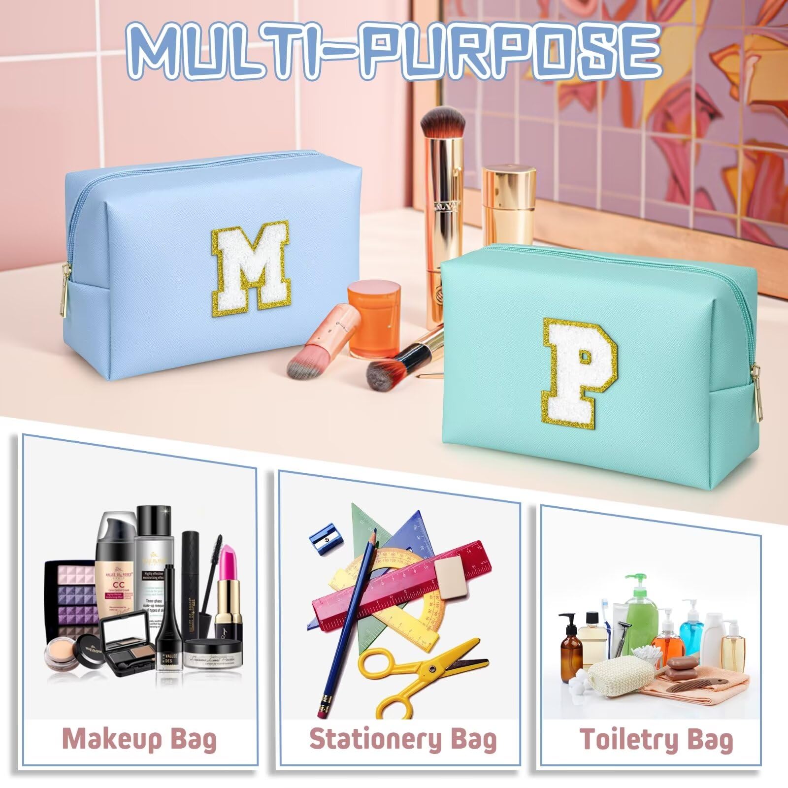 TOPEAST multi-use bag ideal for cosmetics, toiletries, or office supplies