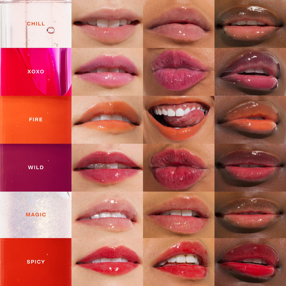 Tower 28 ShineOn Lip Jelly held in hand shows creamy color wash