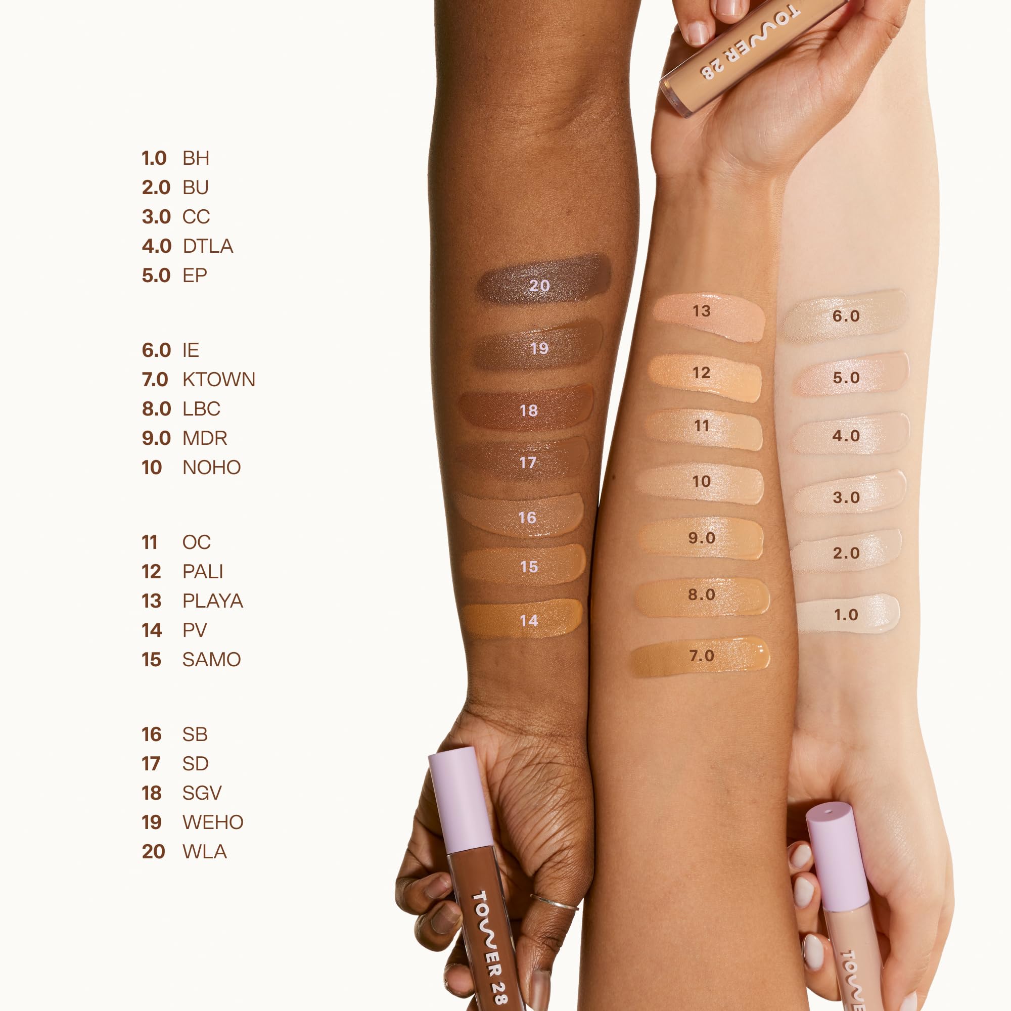 Tower 28 Swipe Serum Concealer with hyaluronic acid for lasting hydration.